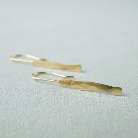 K18 Wave_Plate Earrings/Hook *