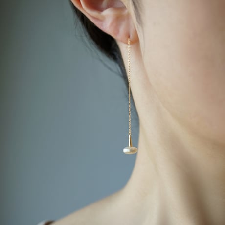 Freshwater Pearl Earring /Coin/Chain【Small】■イヤリング対応あり■ *