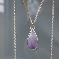 Striped Amethyst Necklace/Pear Shaped