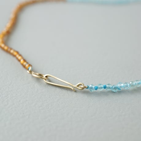 Hessonite x Apatite Necklace / K10