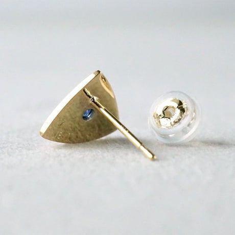 K18 Triangle Earring/Sapphire ＊Single *