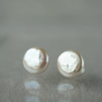 Freshwater Pearl Earrings/Coin■イヤリング対応あり■ *