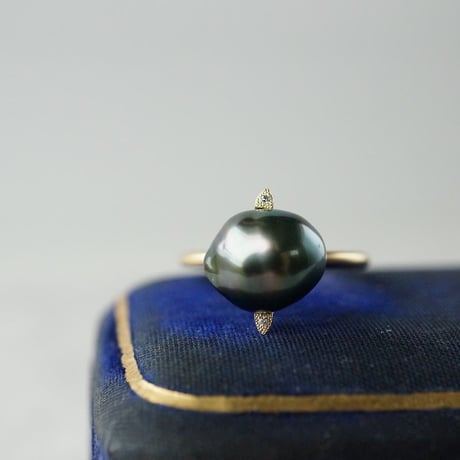 Tahitian Pearl Ring/Saturn/Diamond