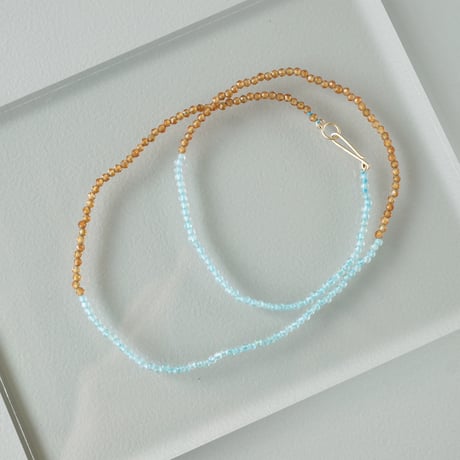 Hessonite x Apatite Necklace / K10