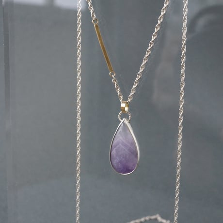 Striped Amethyst Necklace/Pear Shaped