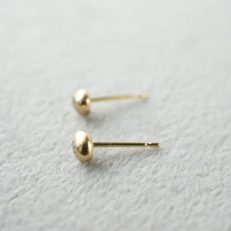 K18 Tsubu Earrings/Diamond *