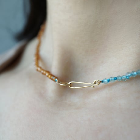 Hessonite x Apatite Necklace / K10