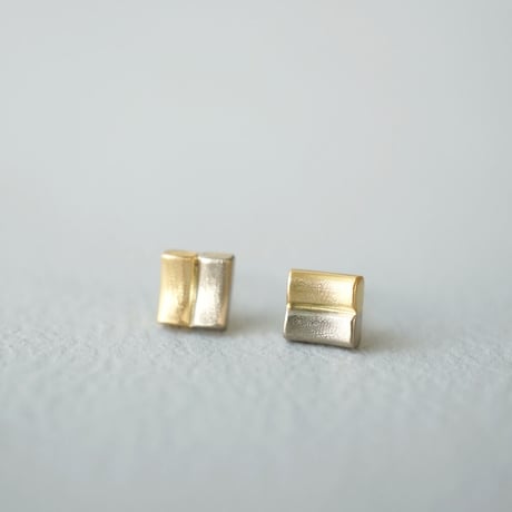 K18YG x K18WG Combination Earrings *