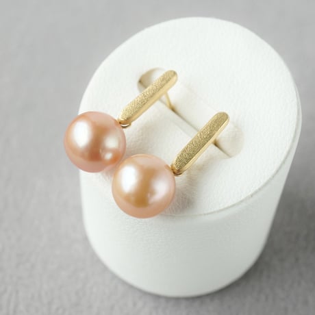 Freshwater Pearl Earrings/Orange/Bar