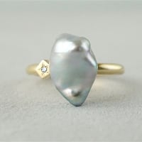 Tahitian pearl ring / Polygon / Dia
