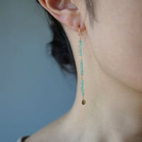 Emerald fringe earrings/Long