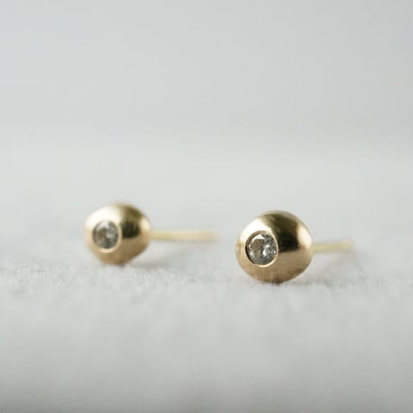 K18 Tsubu Earrings/Diamond *