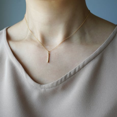 K18 Twig Necklace/Long/Diamond