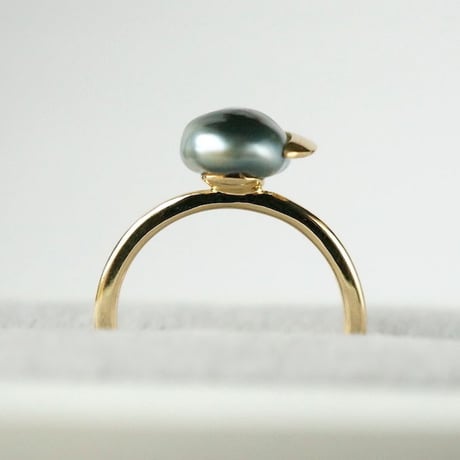 Tahitian Pearl Ring/Crescent/Diamond *