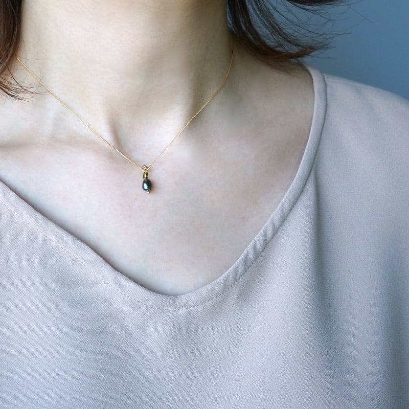 Tahitian Pearl Tiny Necklace/Diamond * | jardim