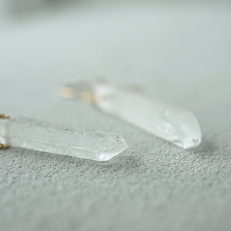 Quartz Earrings/Crystal ice pillar/Hook ■イヤリング対応あり■