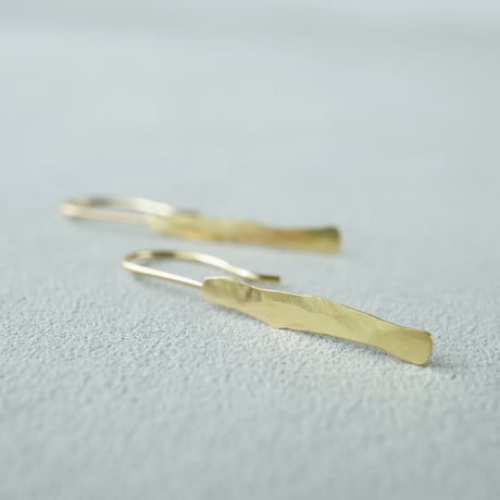 K18 Wave_Plate Earrings/Hook *