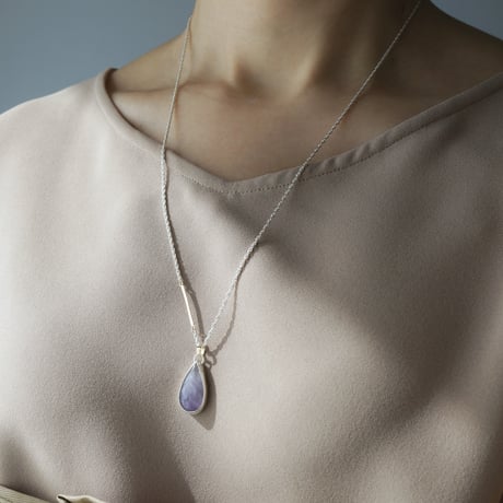 Striped Amethyst Necklace/Pear Shaped