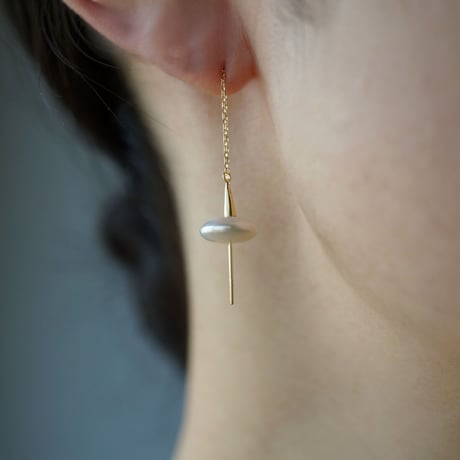 Freshwater Pearl Earring /Coin/Chain【Large】■イヤリング対応あり■ *