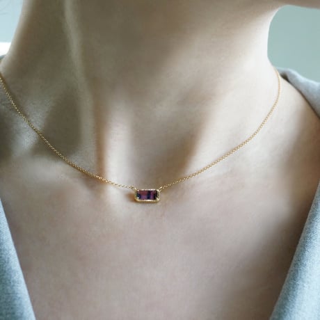 Sapphire Necklace/Bicolor/PinkxBlack