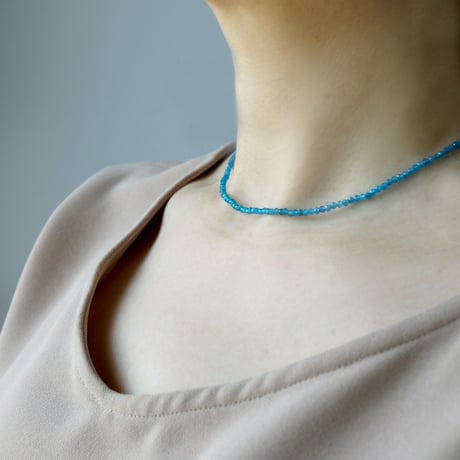 Neon Blue Apatite Necklace / K10