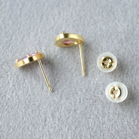 Sapphire Earrings/Stud/RedxPink *