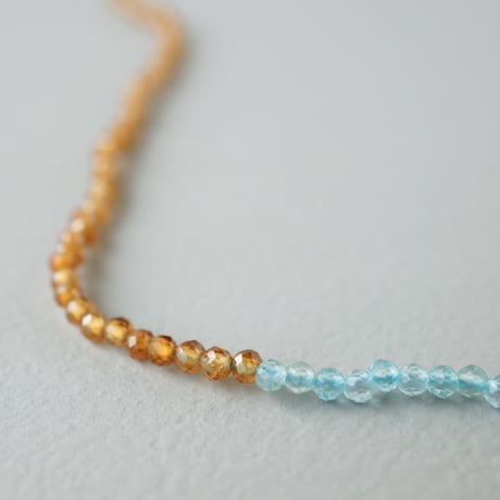 Hessonite x Apatite Necklace / K10