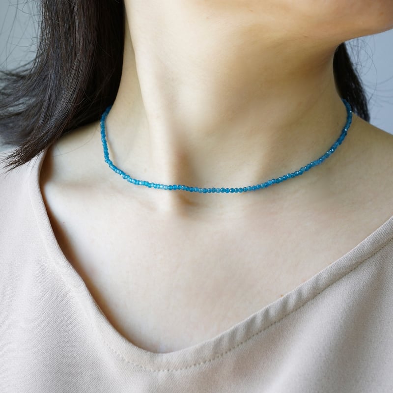 Neon Blue Apatite Necklace / K10 | jardim by Ma