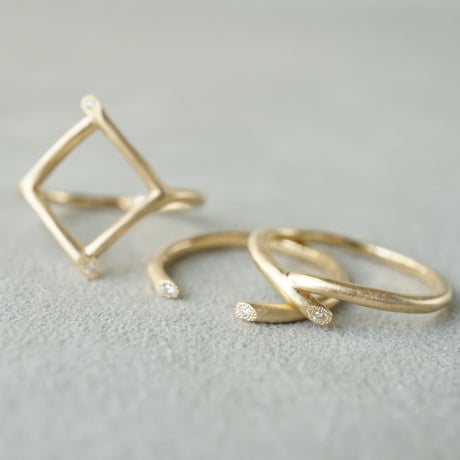 K18 Twig Ring/Wave *