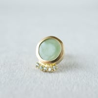 K18 Vintage tile earring/Light_green/Green sapphire  ＊Single