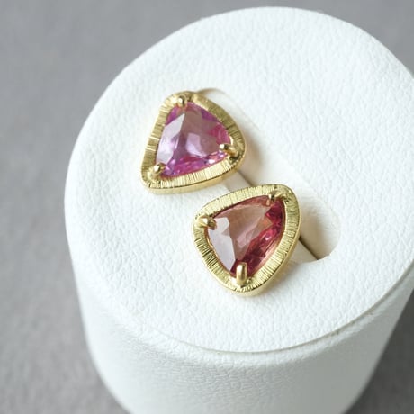 Sapphire Earrings/Stud/RedxPink *