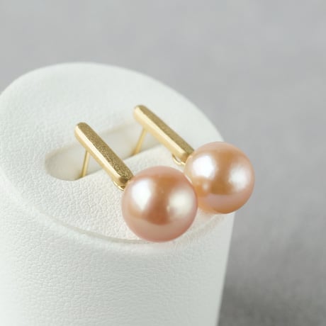 Freshwater Pearl Earrings/Orange/Bar