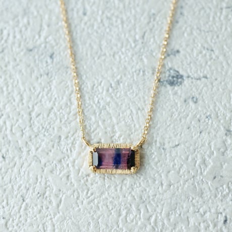 Sapphire necklace/bicolor/pink x black