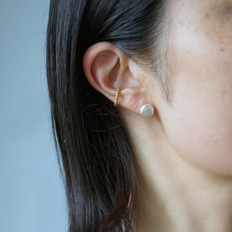 Freshwater Pearl Earrings/Coin■イヤリング対応あり■ *