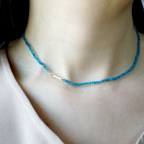 Neon Blue Apatite Necklace / K10
