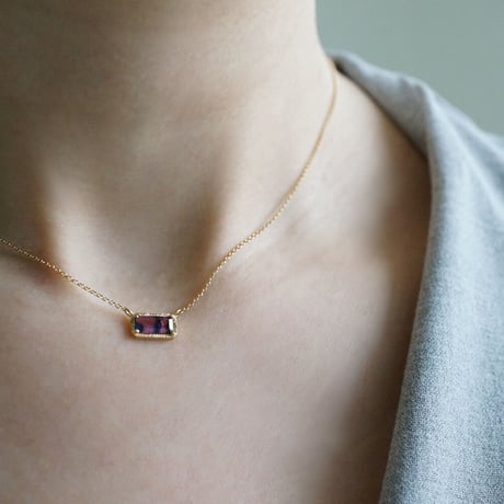 Sapphire Necklace/Bicolor/PinkxBlack