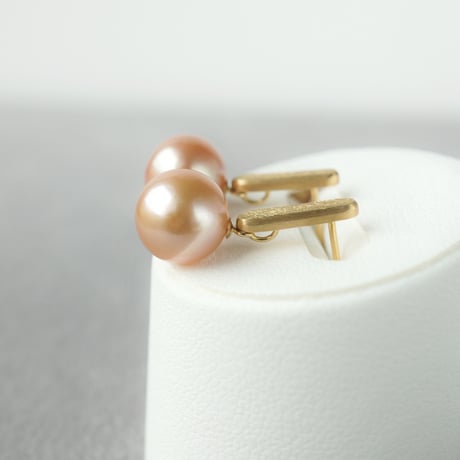 Freshwater Pearl Earrings/Orange/Bar