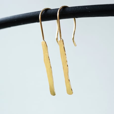 K18 Wave_Plate Earrings/Hook *
