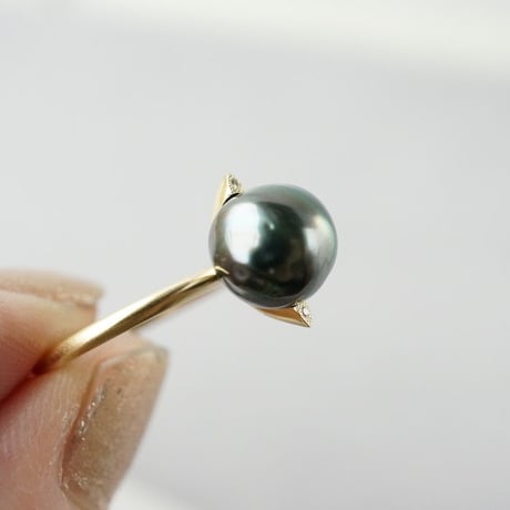 Tahitian Pearl Ring/Saturn/Diamond