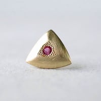 K18 Triangle Earring/Ruby ＊Single *