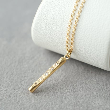 K18 Twig Necklace/Long/Diamond