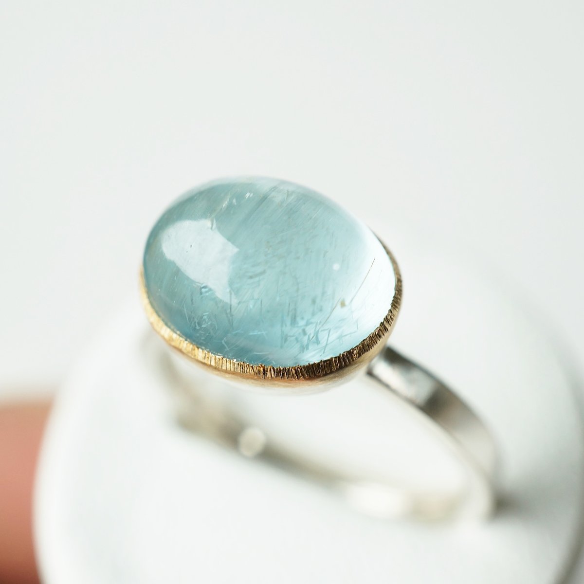 【甲府産】天然アメシストキャッツアイ リング SV925 10号 水クラゲ Topaz Cat'seye Ring | jardim by Marina Ishii