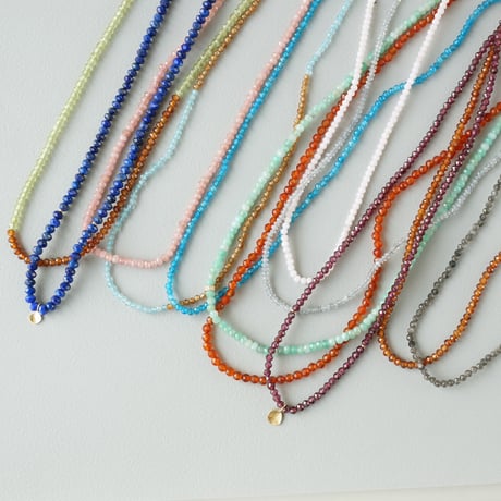 Hessonite x Apatite Necklace / K10