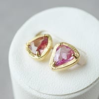 Sapphire Earrings/Stud/RedxPink *