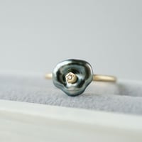 Tahitian Pearl Ring/Flower/Diamond *