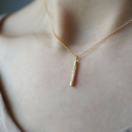 K18 Twig Necklace/Long/Diamond