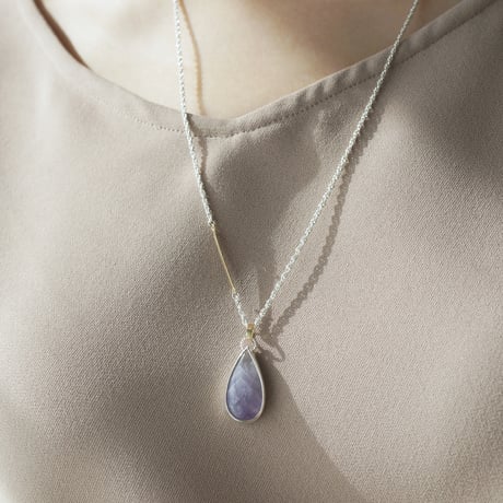 Striped Amethyst Necklace/Pear Shaped