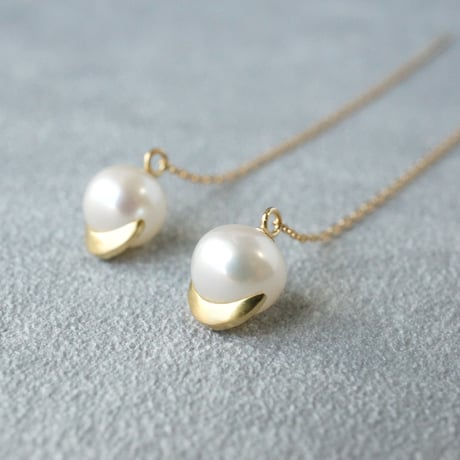 Freshwater Pearl Earrings/Chain/Crescent ■イヤリング対応あり■