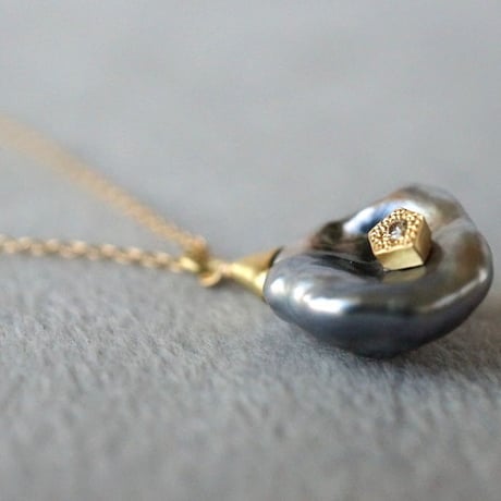 Tahitian Pearl Necklace/Cone/Diamond *