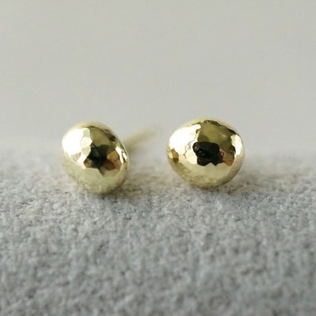 K18 Tsubu Earrings/Hammered *